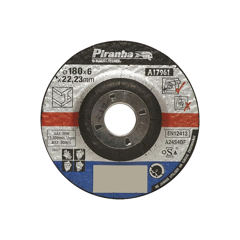 Disc Metal Black+Decker A17961 180 x 22.2 x 6 mm Black and Decker