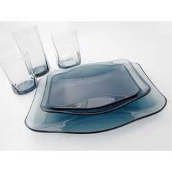 Bol salata sticla Bormioli Nettuno albastru 23 cm