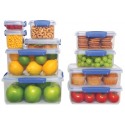Cutie alimente din plastic dreptunghiulara 2 compartimente cu capac Sistema KLIP IT 1L