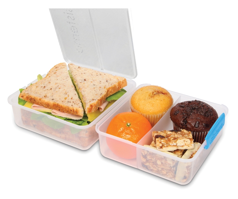 Set 2 cutii alimente din plastic colorat Sistema Lunch Cube To Go 1.4L Sistema Plastics