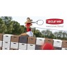 Cutie depozitare din plastic cu manere si capac Curver Rattan alb 30L 