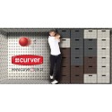 Cutie depozitare din plastic cu manere si capac Curver Rattan alb 30L