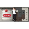Cutie depozitare din plastic cu manere si capac Curver Rattan alb 30L 