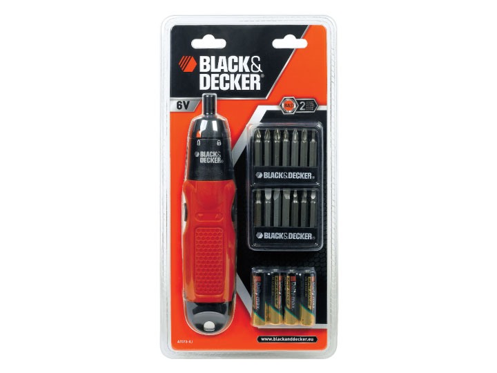 Surubelnita cu baterii + acesorii Black+Decker® – A7073 Black + Decker imagine 2022 1-1.ro