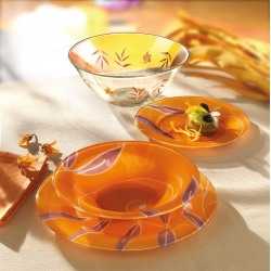 Set masa 19 piese sticla Bormioli Aquamarina portocaliu