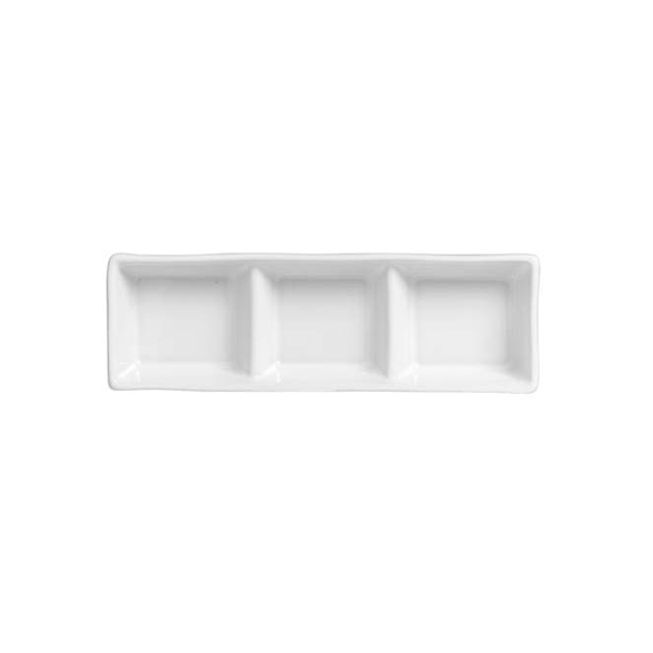 Platou 3 compartimente portelan alb Ionia Black&White 19.5 x 8 cm Ionia imagine 2022 by aka-home.ro