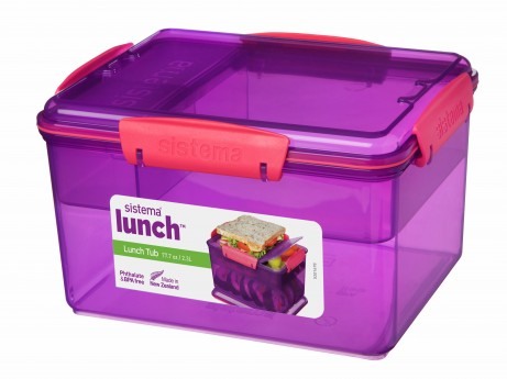 Cutie alimente plastic 4 compartimente Sistema Lunch 2.3L diverse culori Sistema Plastics