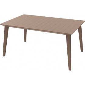 Masa de gradina, polipropilena, Keter, pentru a servi masa, cappuccino, Lima, 4-6 persoane, 157 x 98 x 74 cm