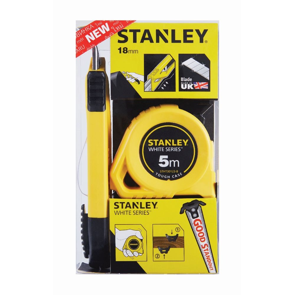 Kit promo Stanley ruleta 5M + cutter 19mm blister – STHT74253-8