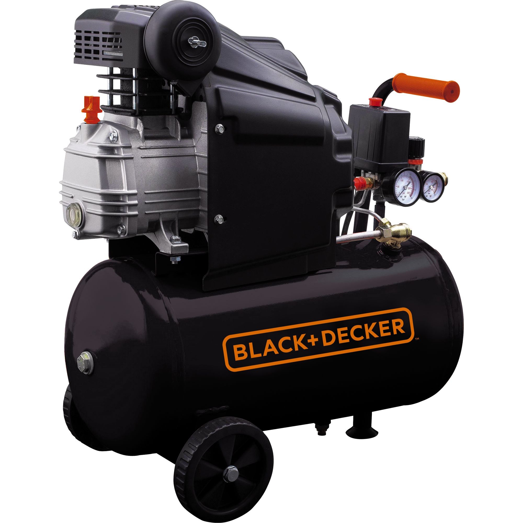 Compresor Black+Decker BD 160/24 orizontal 24L 8Bar 160L/min Black and Decker imagine 2022 by aka-home.ro