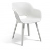 Scaun de terasa, picioare din plastic, Keter, colectie Akola, alb, dimensiuni 55.2 x 56.7 cm 