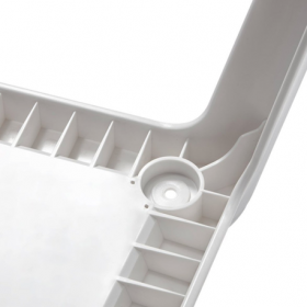 Scaun de terasa, picioare din plastic, Keter, colectie Akola, alb, dimensiuni 55.2 x 56.7 cm