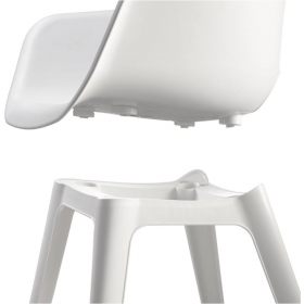 Scaun de terasa, picioare din plastic, Keter, colectie Akola, alb, dimensiuni 55.2 x 56.7 cm