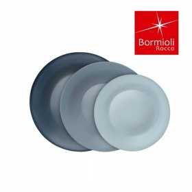 Farfurie intinsa sticla Bormioli Tone Grey New Acqua Gri 27 cm