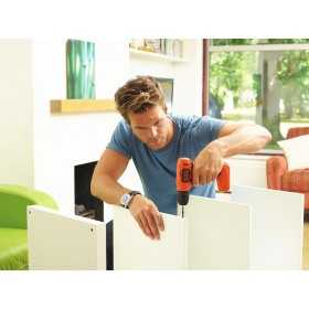 Masina de insurubat si gaurit, cu percutie, Black and Decker, BDCD8K, cu acumulator, 1.5AH, 12Nm