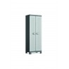 Dulap de exterior, din polipropilena, depozitare unelte si scule, gri, 4 polite, Keter High Logico Utility, 65x45x182 cm, incuiere optionala, rezistent la UV
