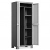 Dulap de exterior, din polipropilena, depozitare unelte si scule, gri, 4 polite, Keter High Logico Utility, 65x45x182 cm, incuiere optionala, rezistent la UV