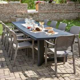 Scaun terasa, material plastic, Keter, Samanna, cappuccino, cotiere, spatar, 53x58x83 cm, rezistent UV si intemperii