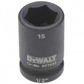Cheie tubulara de impact 1/2 DeWalt 15 mm - DT7533