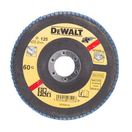 Disc Lamelar DeWalt DT3309 Pentru Metal 125 x 22.23 mm 60 gr 125