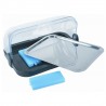 Platou inox rectangular termo cu capac transparent 44 x 32 x 20.5 cm 