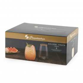 Set 6 pahare apa Pasabahce Amber Golden Touch 350 ml