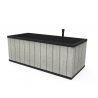 Jardiniera gradina polipropilena Keter Sequoia Duotech, imitatie lemn, gri, dreptunghiulara, pentru plante, fara farfurie, rezistent UV, 131x57x50 cm, 116 L