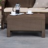 Masuta gradina polipropilena, imitatie ratan, Keter, maro, pentru servirea cafelei si bauturilor, Corfu II, 77 x 57 x 42 cm