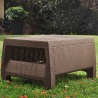 Masuta gradina polipropilena, imitatie ratan, Keter, maro, pentru servirea cafelei si bauturilor, Corfu II, 77 x 57 x 42 cm