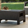 Masuta gradina polipropilena, imitatie ratan, Keter, maro, pentru servirea cafelei si bauturilor, Corfu II, 77 x 57 x 42 cm