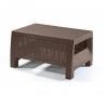 Masuta gradina polipropilena, imitatie ratan, Keter, maro, pentru servirea cafelei si bauturilor, Corfu II, 77 x 57 x 42 cm