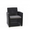 Set mobilier de gradina, polipropilena, Keter Corona, pentru terasa, masuta dreptunghiulara, 1 canapea 2 locuri, 2 fotolii, culoare graphite, rezistent la UV si intemperii 
