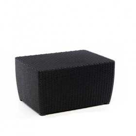 Set mobilier de gradina, polipropilena, Keter Corona, pentru terasa, masuta dreptunghiulara, 1 canapea 2 locuri, 2 fotolii, culoare graphite, rezistent la UV si intemperii