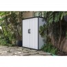 Dulap pentru unelte de gradina, curte, Keter Premier, plastic sintetic, culoare gri, 140 x 736 x 1704 cm, 1 usa, rezistent la intemperii, cu podea si inchidere