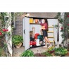 Dulap pentru unelte de gradina, curte, Keter Premier, plastic sintetic, culoare gri, 140 x 736 x 1704 cm, 1 usa, rezistent la intemperii, cu podea si inchidere