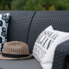 Set mobilier de gradina, terasa sau exterior, material polipropilena aspect ratan, Keter Corfu Rest, fara masa, 2 canapele, 2 fotolii, culoare graphite, rezistent la raze UV si intemperii 