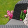 Set mobilier de gradina, terasa sau exterior, material polipropilena aspect ratan, Keter Corfu Rest, fara masa, 2 canapele, 2 fotolii, culoare graphite, rezistent la raze UV si intemperii 