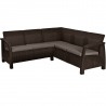 Set mobilier de gradina, maro, polipropilena, Keter Corfu Relax, pentru terasa, fara masa, canapea 4-5 locuri, rezistent la raze UV si intemperii 