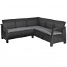 Set mobilier de gradina, polipropilena, Keter Corfu Relax, pentru terasa, fara masa, 4-5 persoane, culoare graphite, rezistent UV si intemperii, usor de asamblat