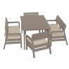 Set mobilier pentru gradina, terasa sau balcon, material polipropilena, Keter Delano, cu masa Lima, 2 canapele, 2 fotolii, culoare cappuccino