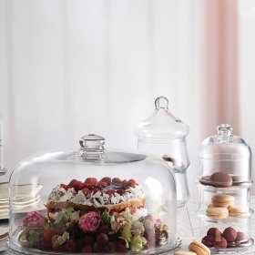 Platou sticla cu picior si capac Pasabahce Villa Patisserie