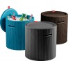 Cutie depozitare pentru balcon si gradina, Keter, colectie Cool Stool, polipropilena, pentru bauturi, gri, rotunda, tip scaun, dimensiuni 43.7 x 43.7 x 44.3 cm