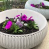 Ghiveci de gradina Keter Cozies, exterior si interior, polipropilena, pentru flori, bej, fara farfurie, rezistent UV si intemperii, capacitate 22.8 L