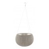 Ghiveci suspendat exterior polipropilena Keter Cozies, pentru gradina, terasa, balcon, foisor, pervaz, bej, rezistent UV si umiditate, cu lant detasabil, 3.2 L 