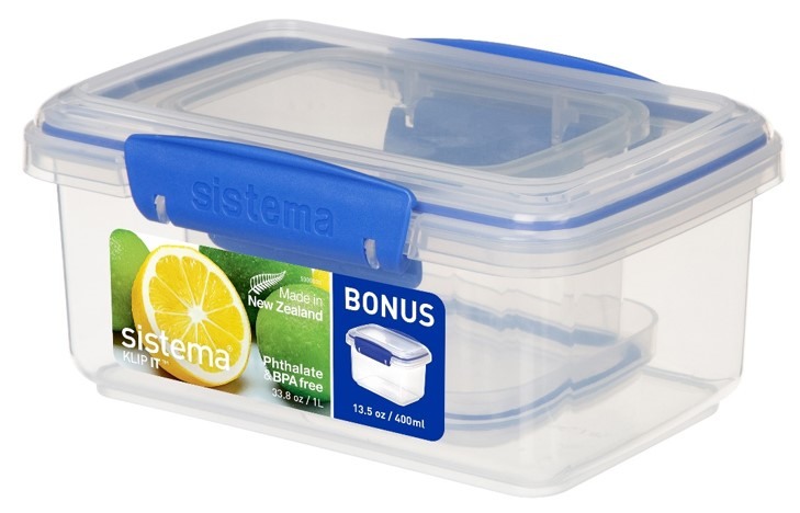 Poze Set 2 cutii depozitare alimente Sistema KLIP IT 1L si 0.4L
