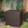 Cutie pentru depozitare in aer liber, pentru unelte si jucarii, cu capac, material polipropilena, culoare maro, Keter, colectie City, dimensiuni 57,8x44x55 cm, capacitate 113 L