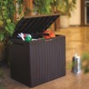 Cutie pentru depozitare in aer liber, pentru unelte si jucarii, cu capac, material polipropilena, culoare maro, Keter, colectie City, dimensiuni 57,8x44x55 cm, capacitate 113 L