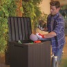 Cutie pentru depozitare in aer liber, pentru unelte si jucarii, cu capac, material polipropilena, culoare maro, Keter, colectie City, dimensiuni 57,8x44x55 cm, capacitate 113 L
