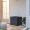 Cutie de exterior, cu spatiu de depozitare, pentru accesorii gradina, jucarii, cu capac, material polipropilena, culoare antracit, Keter Urban, dimensiune 59.6 x 53 x 46 cm, capacitate 113 L