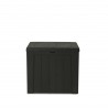 Cutie de exterior, cu spatiu de depozitare, pentru accesorii gradina, jucarii, cu capac, material polipropilena, culoare antracit, Keter Urban, dimensiune 59.6 x 53 x 46 cm, capacitate 113 L